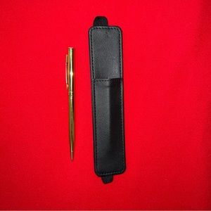 Leather Case Gold Pen Set New